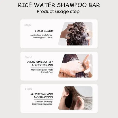 Organic Rice Shampoo Soap Bar Oil Free