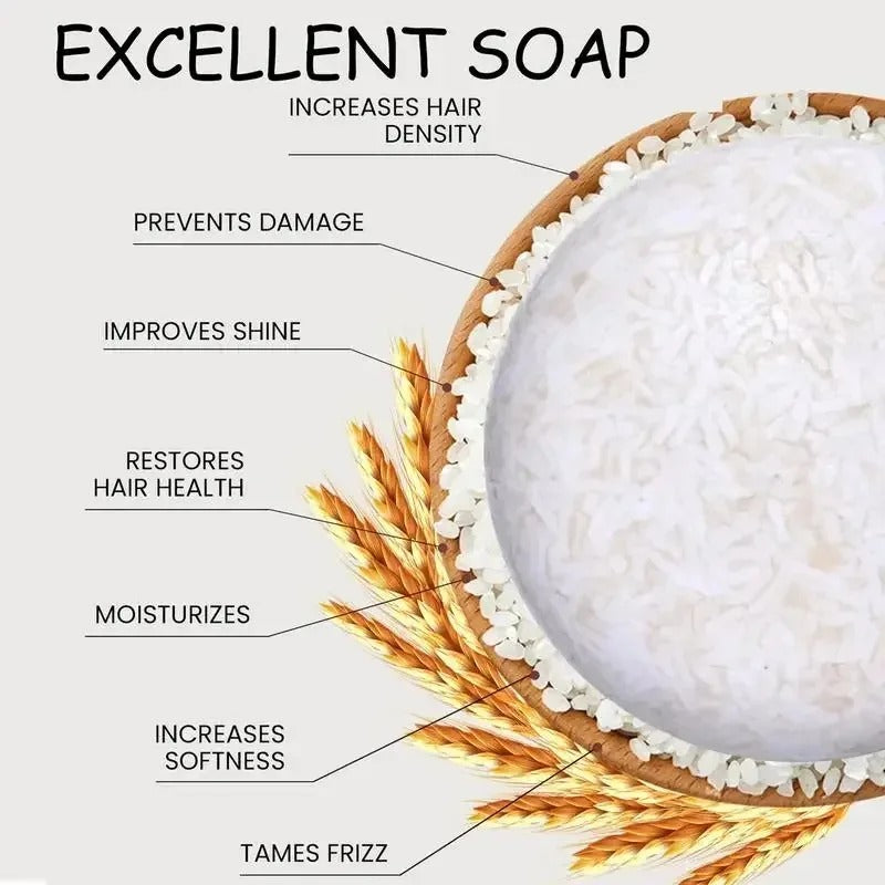 Organic Rice Shampoo Soap Bar Oil Free