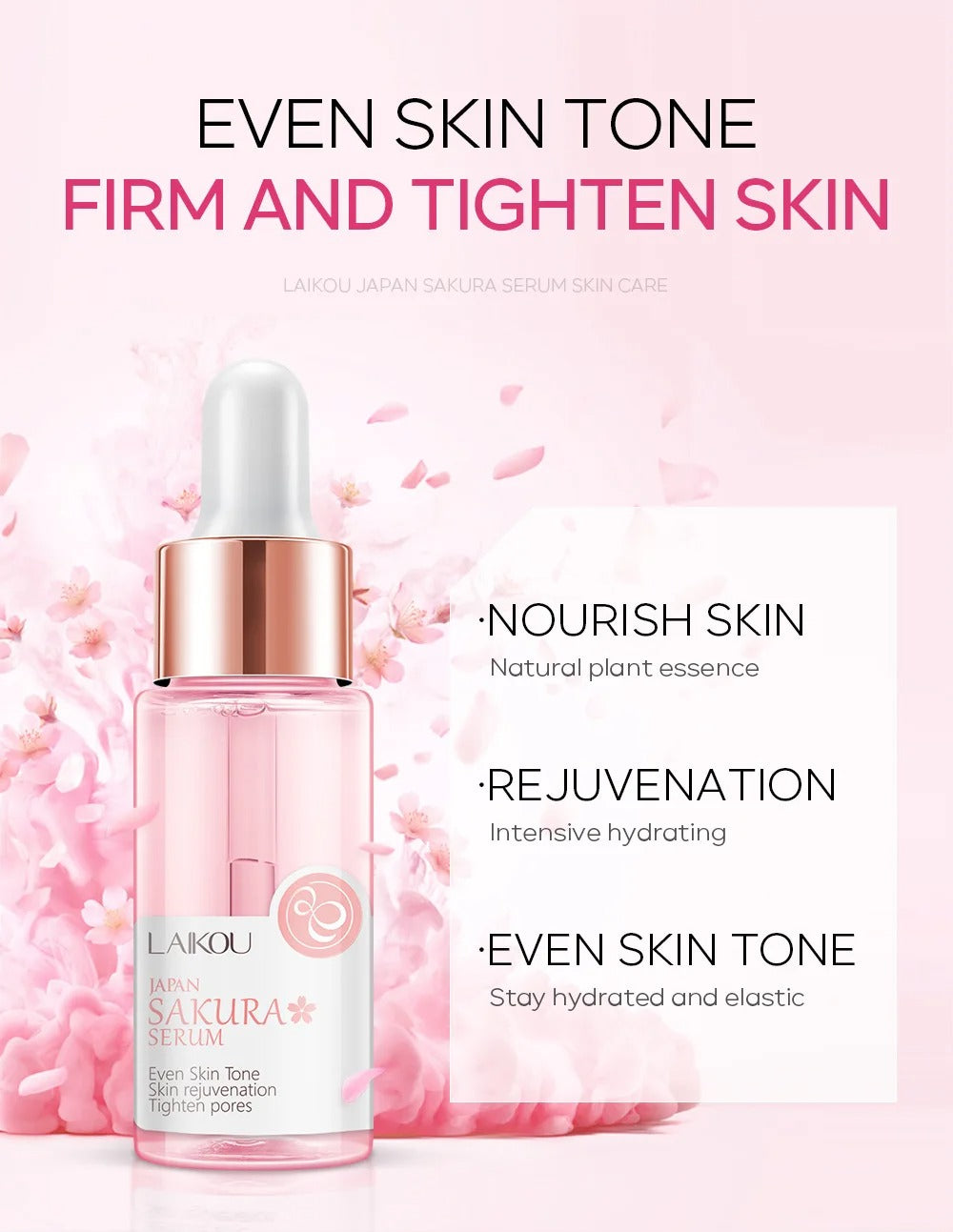 LAIKOU Sakura Face Essence Anti Wrinkle Serum Shrink Pores Anti-Aging Moisturizer